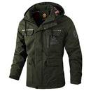 Chaqueta de invierno impermeable para hombre con capucha y forro cálido