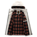 Chaqueta de invierno impermeable para hombre con capucha y forro cálido
