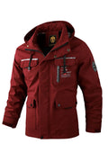 Chaqueta de invierno impermeable para hombre con capucha y forro cálido